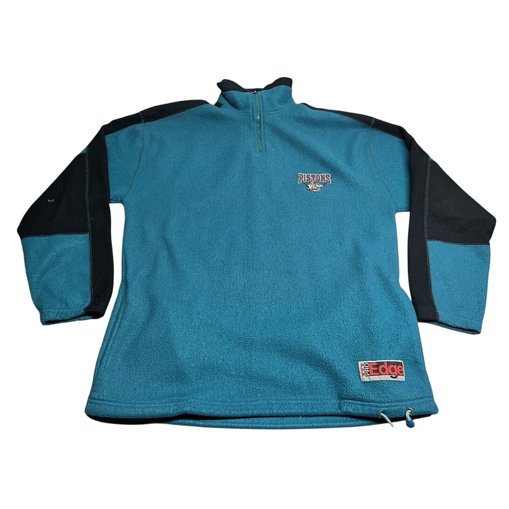 Vintage Detroit Pistons 1/4 Zip Fleece Pullover M‎ Y2K Horse Head Logo